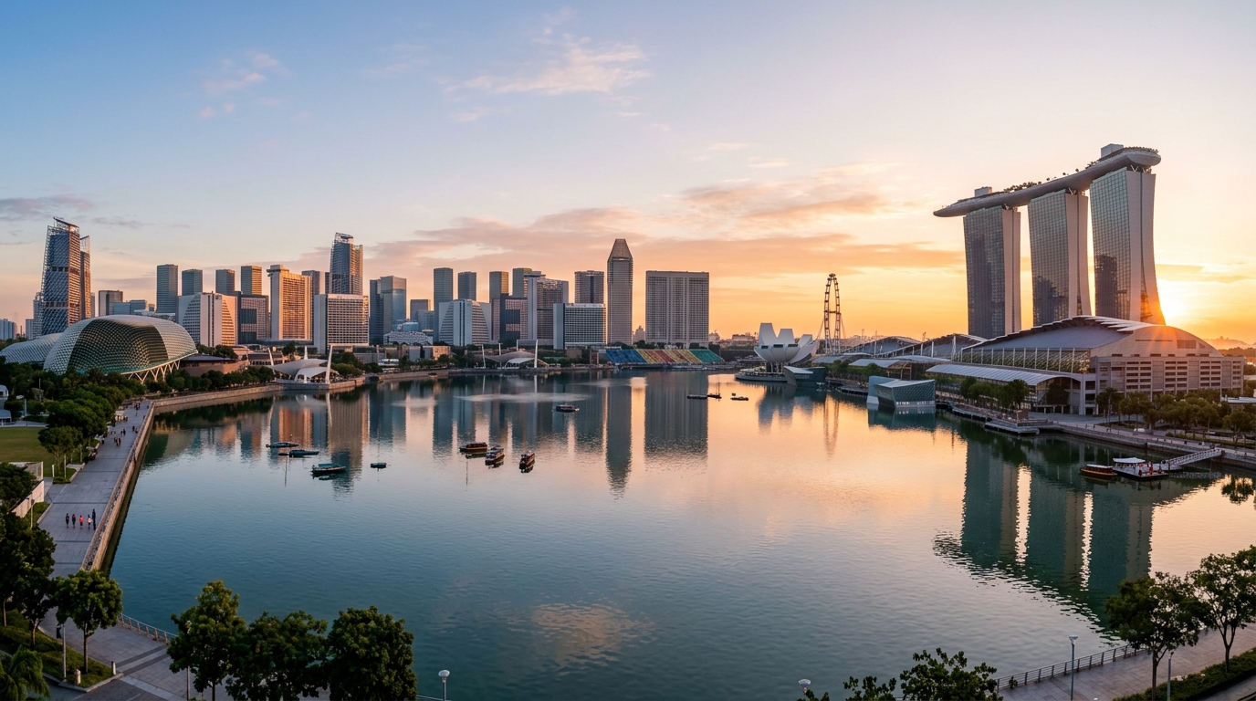 Popular convention destinations skyline at sunrise
